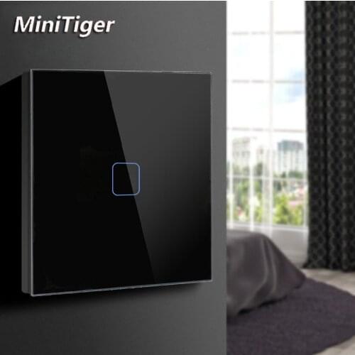 Minitiger WIFI Smart Touch Switch APP Wireless Remote Light Wall Switch Crystal Glass Panel Works With Alexa / Google Home