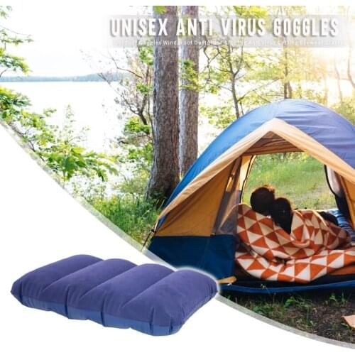 Outdoor Air Pillow Beach Inflatable Cushion Car Head Rest Hiking Inflatable Pillow Portable Soft Pillows Double-sided Flocking