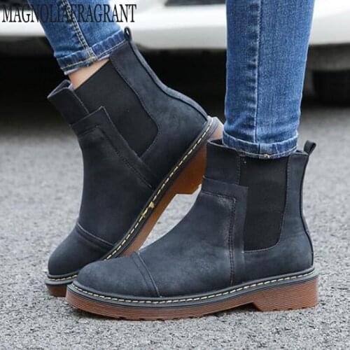 New style Fashion winter women boots Round head Thick heel British style waterproof woman band Ladies Booties botas mujer y18