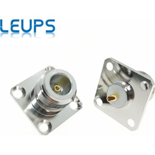 2PCS N Female Jack Flange 25mm*25mm 4 Holes Mount Solder RF Connector