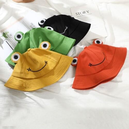 2021 Frog Bucket Hat for Women Summer Autumn Plain Female Panama Outdoor Hiking Beach Fishing Cap Sunscreen Woman Sunhat Bob