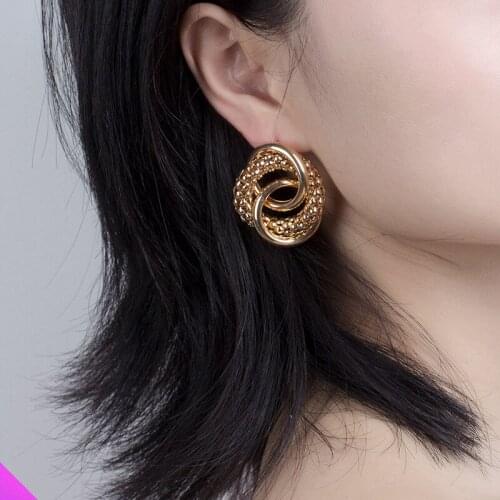 3 circle combination earrings alloy girl ladies fashion jewelry gift 2 colors 2021 new