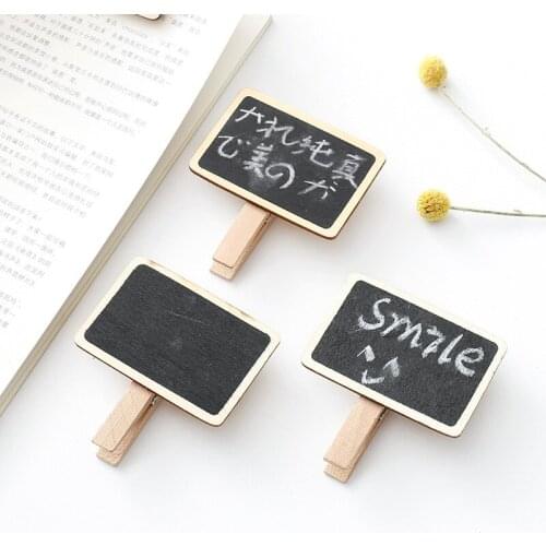 3pcs Small Chalkboard Wooden Clip/Multi-Function Marker Mail Clip Creative Clip-On Wood Photo Folder