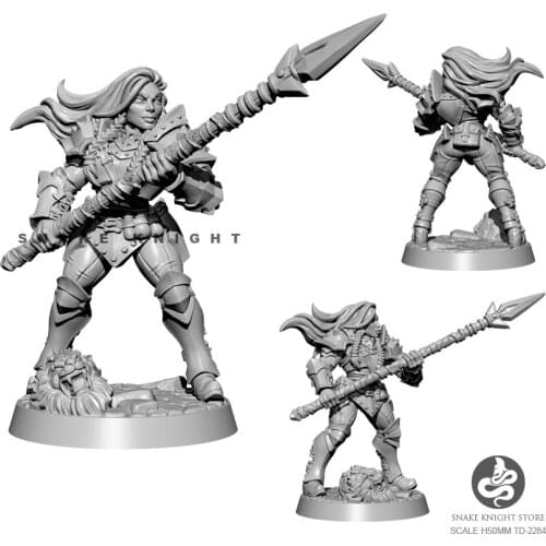 45mm Resin Fgiure Kits female soldier model Self-assembled TD-2284