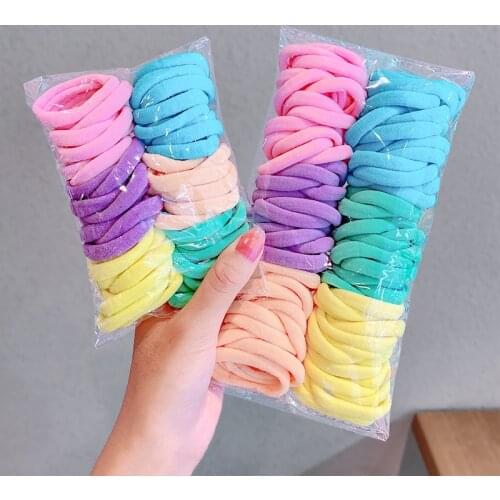 50/100pcs Girls Elastic Hair Accessories For Kids Black White Rubber Band Ponytail Holder Gum For Hair Ties Scrunchies Hairband