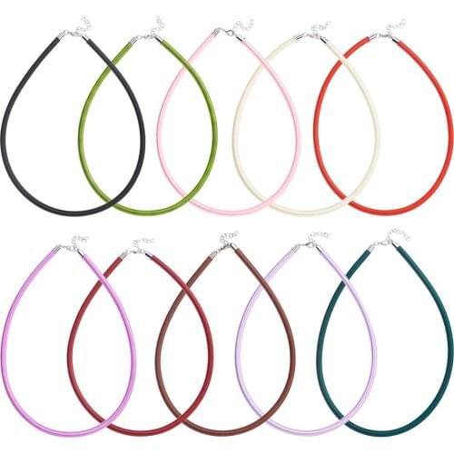50Strands Silk Cord for Jwelry Necklace Making with Brass Clasps Mixed Color, 17~18"; Cord 5mm