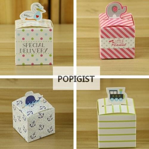 50pcs Blue dolphin/animal/car candy box favour box paper bag favor box 4 girls boys birthday baby show gift