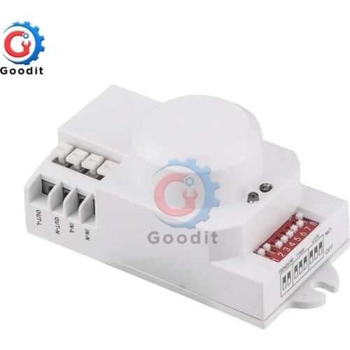 AC 85V-250V 5.8G Microwave Radar Detector Sensitive LED Infrared Motion Sensor Switch Adjustable Delay Switch Home Light Sensor