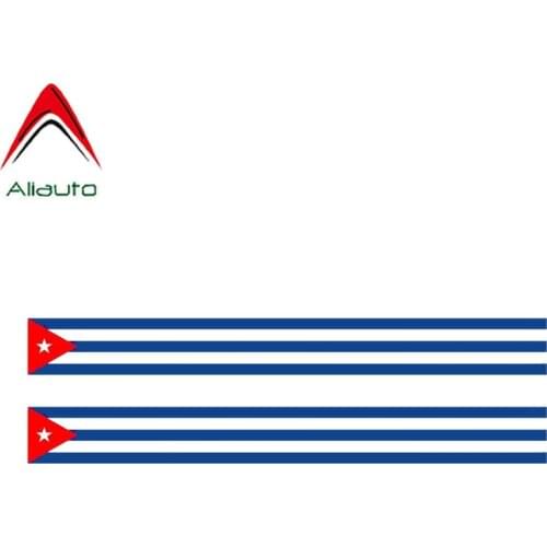 Aliauto 2 X Personality Funny Car Sticker Cuba Flag Racing Waterproof Sunscreen Anti-UV Decal Accessories,17cm*1cm