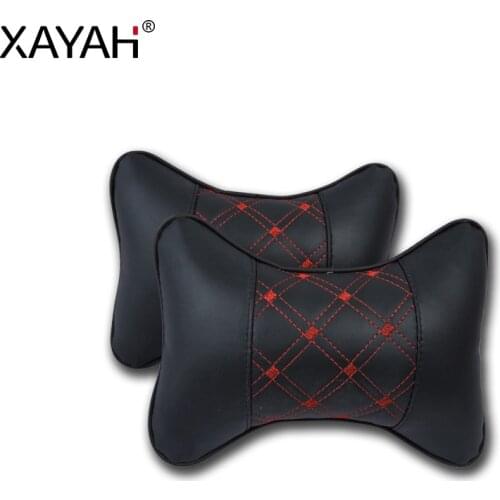 Car Neck Pillows Pu Leather 1pcs Pack Headrest For Head Pain Relief Filled Space Cotton Four Seasons Universal Car Pillow