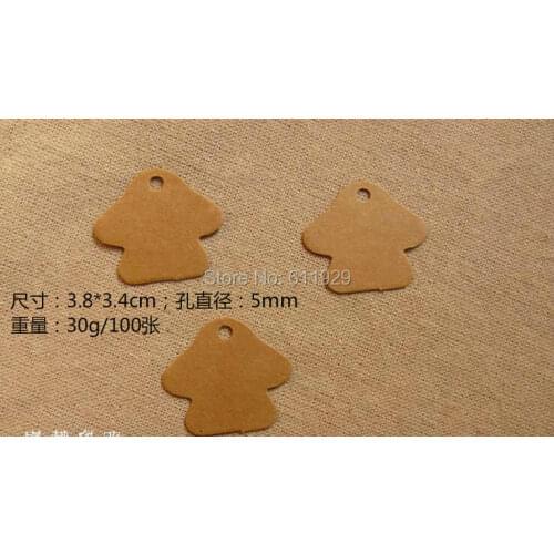Free shipping DIY blank cute kraft paper tags 3.8x3.4cm/baking packing labels/gift price tags/garment printed tags 500 pcs a lot