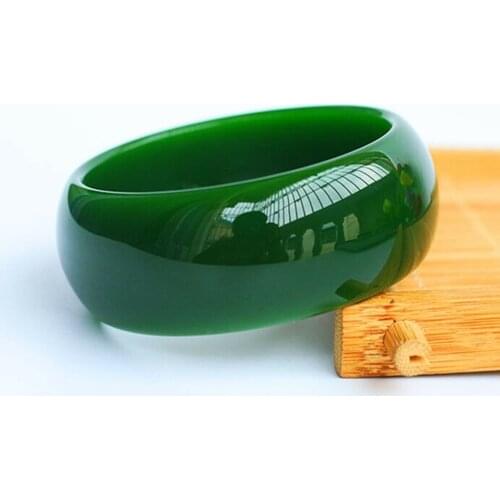 Natural Jade Bangle Green Round Bangle Jadeite Bracelet Hand Carved Fine Charm Jewelry Fashion Accessories for Men Women