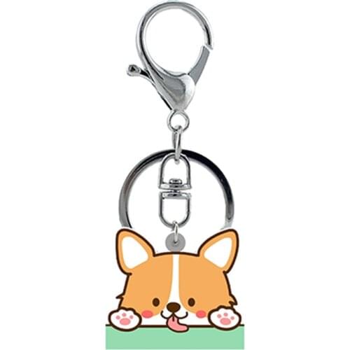 TAFREE Kawaii Shiba Inu Icons Resin Keyring Cartoon Cute Small Epoxy Dog Pendant Key Holder 2021 New Arrival Kids Trendy Jewelry