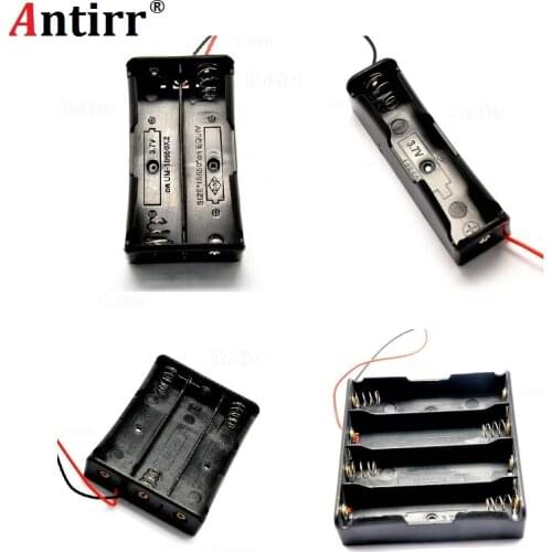 Black 1x 2x 3x 4x Slots Way 18650 3.7V Battery Storage Box Case Cover DIY Mobile Lithium Batteries Power Bank Holder Wire Leads