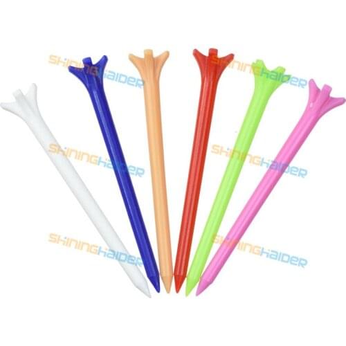 Height 70mm and 83mm colorful golf plastic nail golf ball nail plastic ball tees golf tees five claw nail