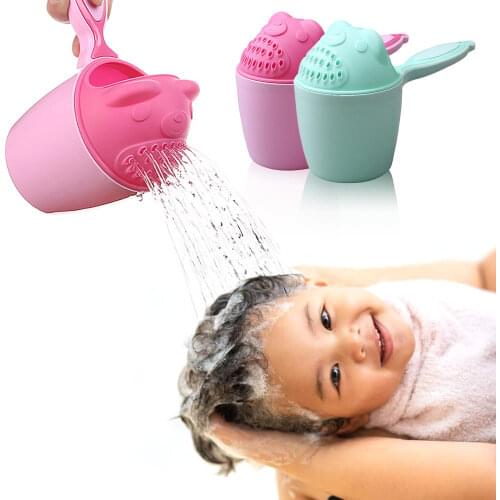 Baby Bath Rinse Cup Childrens Shampoo Tear-free Waterfall Rinser for Head Washing Shower Sprinkler Spoon Bath for Newborns