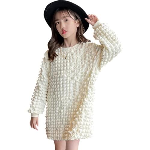Kids Dresses For Girls Solid Color Dress For Kids Girl Casual Style Children Party Dresses Spring Autumn Childrens Costumes For