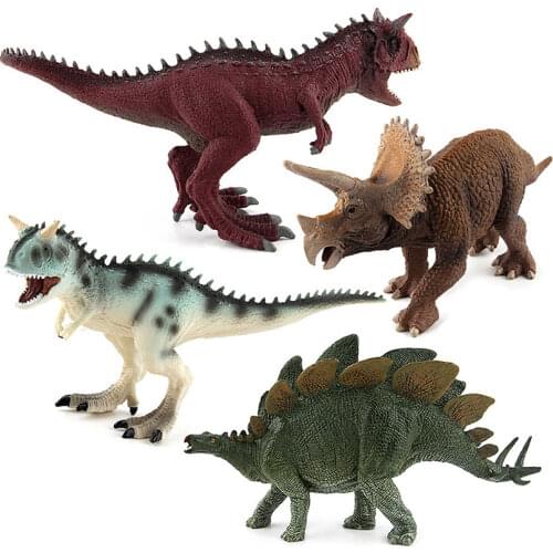 Jurassic Dinosaurs Plastic Animal Action Figures Toys Fallen Park Kingdom World 2 3 5 Kids Carnotaurus Stegosaurus Triceratops