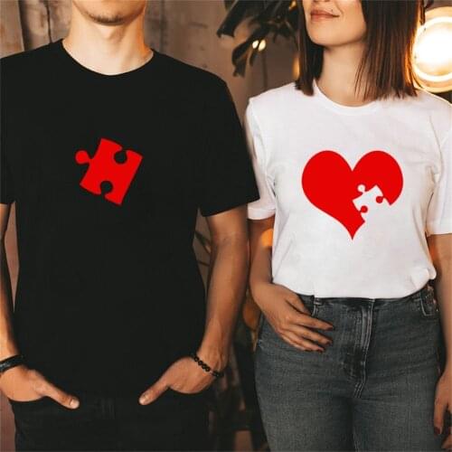Missing Piece Puzzle Couple Matching T-shirt Funny Valentines Day Top Tee Girlfriend Boyfriend Valentines Gift Tshirt TX5508