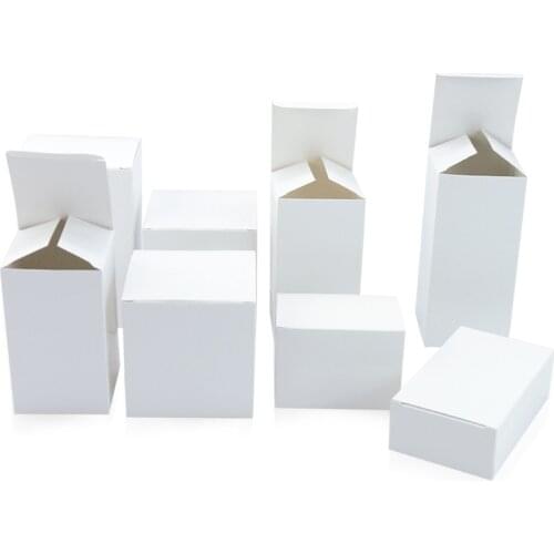 10pcs DIY White Cardboard Gift Box Handmade Soap Packaging Boxes For Business Christmas Party Wedding Favor Candy Paper Case