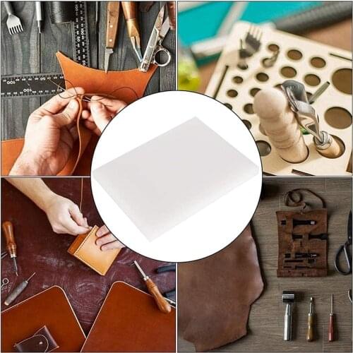 3Sizes Leather Cushion Plate Cutting Pad, Rectangle White Cutting Board Rubber Mallet Mat for Hole Punch Stamping Tool Craft DIY
