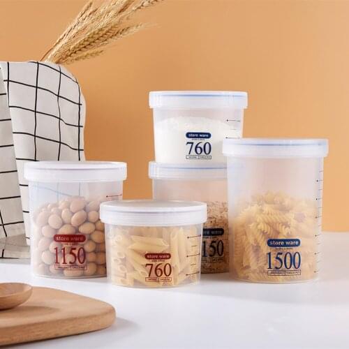 Kitchen transparent food fresh-keeping sealed jar storage tank tank snack milk powder plastic lid grains storage