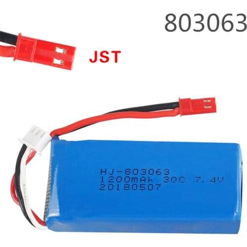 7.4V 1200mAh 803063 30C Lipo battery For Yi zhang X6 H16 MJX X101 X102 rc drone 7.4V 1200mAh 2S lipo battery for V666 V262 V323