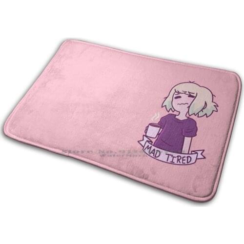 Mad Tired Mat Rug Carpet Anti-Slip Bedroom Entrance Door Mat Tires Sleepy Exhausted Lio Fotia Mad Burnish Promare