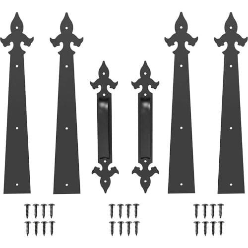 Jachor Black Magnetic Decorative Garage Hardware Set Door Hinges Handles Household Creative Carriage House Door Hinge