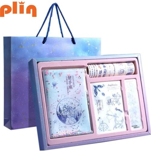 Printing Cherry Blossom Twelve Constellations Hand Ledger Quicksand Cute Notebook School Office Stationery Diary Weekly Planner