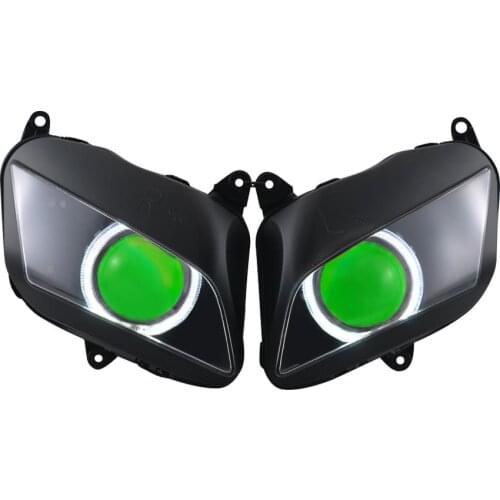 Motorcycle Custom Headlight White Angel Green Demon Assembly Head Lamp Fit For Honda CBR600RR CBR600 RR CBR 600 RR 2007-2012