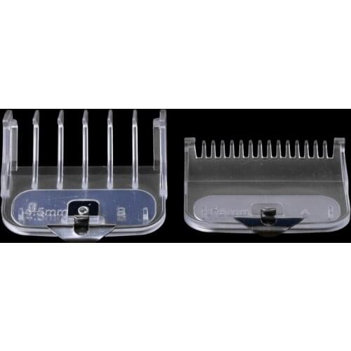 M7DF 2pcs 1.5mm 4.5mm Barber Shop Styling Guide Comb Set Hair Trimmer Attachment Hairdresser Clipper Cutting Limit Combs