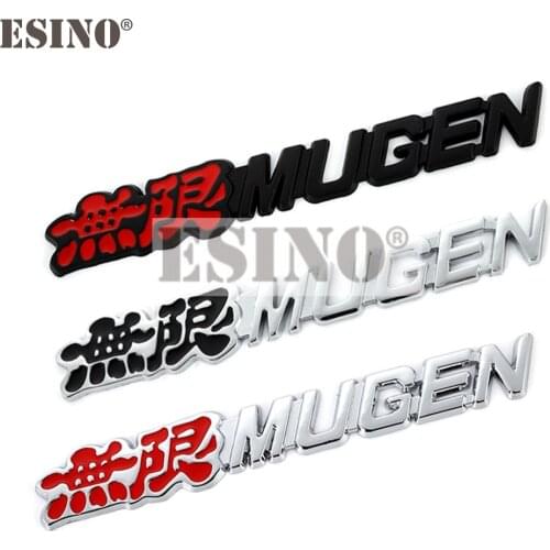 New Car Styling 3D Metal Chrome Zinc Alloy Emblem Car Body Badge Sticker Decal Auto Accessory for Honda Mugen Power