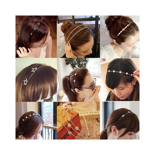 Colorful Rhinestone Flower Leaf Hair Hoop Headband Hairband for Women Girls Bezel Hair Band Hair Accessories