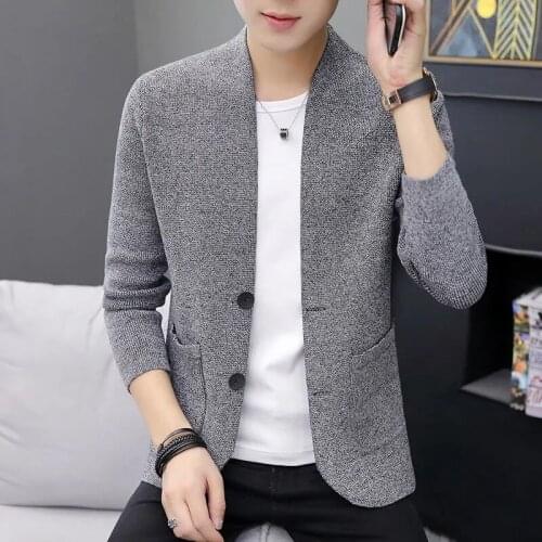Solid Cardigan Men Clothing Casual Knitted Sweater Coat Male Clothes 2021 Autumn New Long Sleeve Knitwear Tops Casaco Masculino