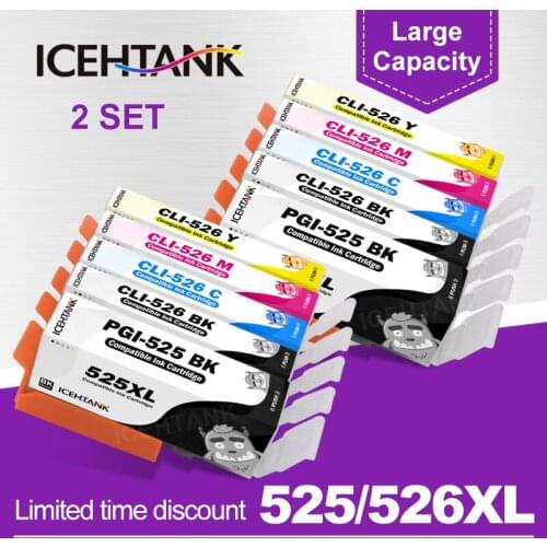 PGI 525 CLI 526 Ink Cartridge For Canon PGI-525 CLI-526 PIXMA IP4850 IP4950 IX6550 MG5150 MG5250 MG5350 MX885 MX895 Printer