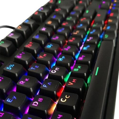 104 Keycaps Russian Translucent Backlight Keycaps For Cherry MX Keyboard Switch T3LB