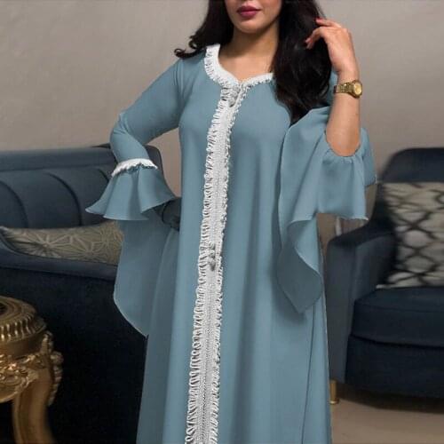 Latest Fashion Muslim Dresses Long Sleeve Strange Jubah Dubai Burka With Women Abaya