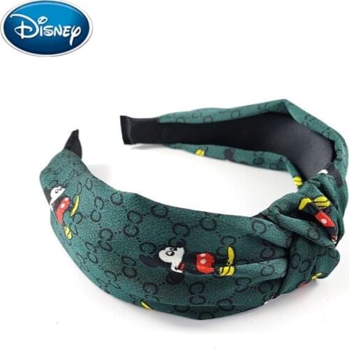 Disney Mickey Women Hair Accessories Fashion Headband Knotted Bow cloth Floral Hair Band Korea Headdress ladies Hoop Headwear