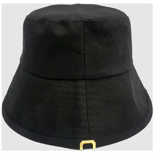 Spring And Summer Female Bucket Hat Solid Metal Buckle Female Fisherman Cap Fashion Korean Style Female Basin Cap Sunshade Hat