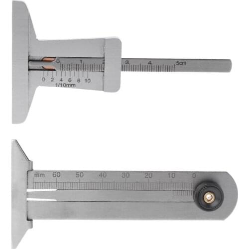 0-60mm/0-50mm Stainless Steel Car Tyre Tire Tread Vernier Depth Gauge Caliper Meter Ruler Measuring Tool