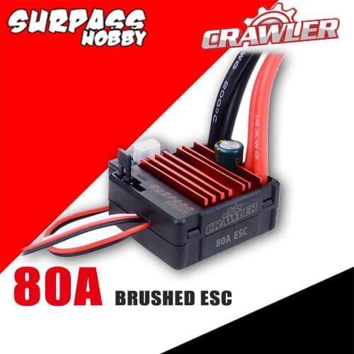 Surpass Hobby ESC Waterproof 80A for 540 550 Brushed Motor for tamiya Kyosho TRAXXAS WLtoys 1/10 Crawler RC Car
