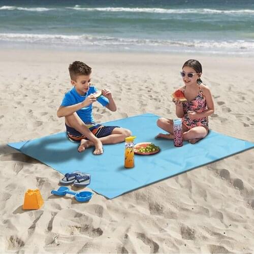 Waterproof Beach Pocket Blanket Outdoor Portable Picnic Mat Anti Sand Lightweight Mini Folding Mat Outdoor Camping Moistureproof