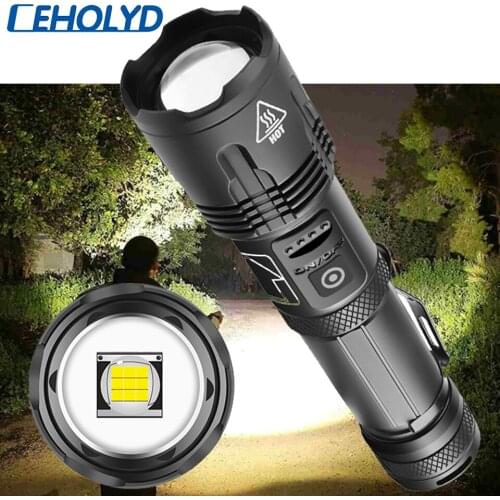 XHP100 High Quality 9-core Led Flashlight Zoomable Torch Usb Rechargeable 18650 or 26650 Battery Power Bank Function Lantern