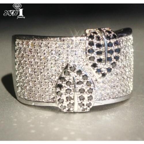 YaYI Jewelry Fashion Princess Cut 5.6Blue Zircon Silver Color Engagement Rings wedding Lover Rings Party Rings 1168