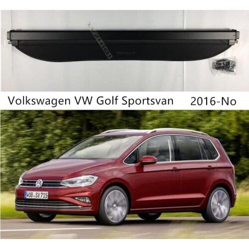 Rear Trunk Cargo Cover Security Shield For Volkswagen VW Golf Sportsvan 2016-2020 High Quality Auto Accessories Black Beige