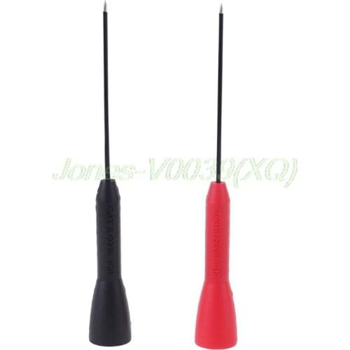 1 Pair Multimeter Piercing Needle 1mm Rigid Backprobe Pin Set Non Destructive Probe for 2mm Test Leads