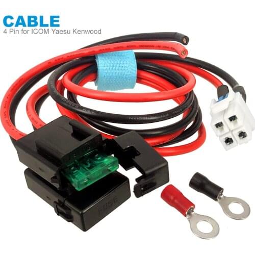 4 Pin Car Radio Power Cord Cable for Kenwood TS-480HX TS-590S Yaesu FT-450 FT-991 FT-2000 ICOM IC-7000 IC-7600 Walkie Talkie