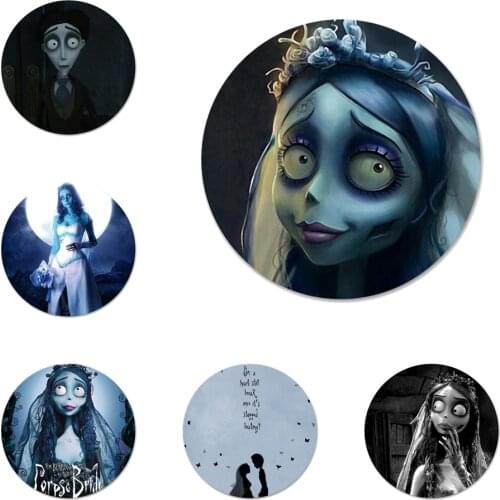 58mm Tim Burtons Corpse Bride Badge Brooch Pin Accessories For Clothes Backpack Decoration gift