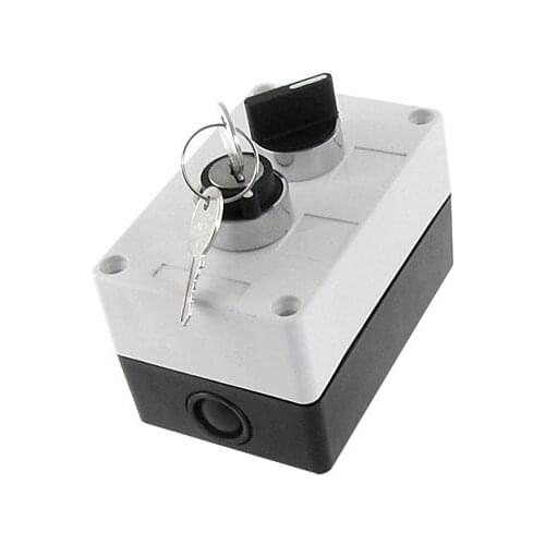 AC 400V 10A 2 Position Key Lock Rotary Selector Select Switch Control Station NO